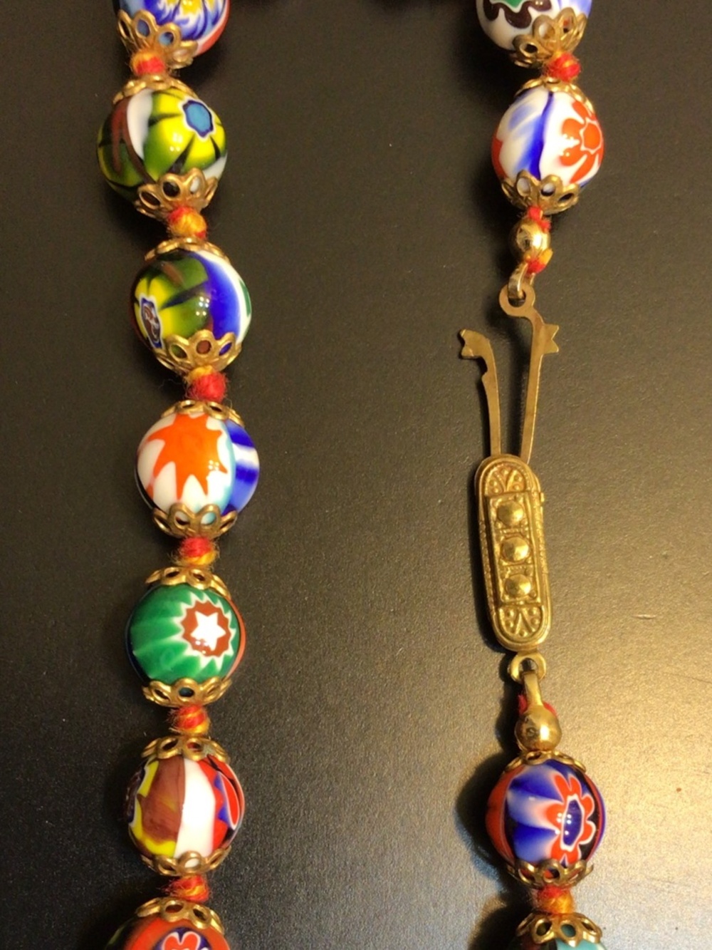 Vintage Multi-Colored Venetian Murano Millefiori Glass Beads Bracelet - Picture 7 of 14